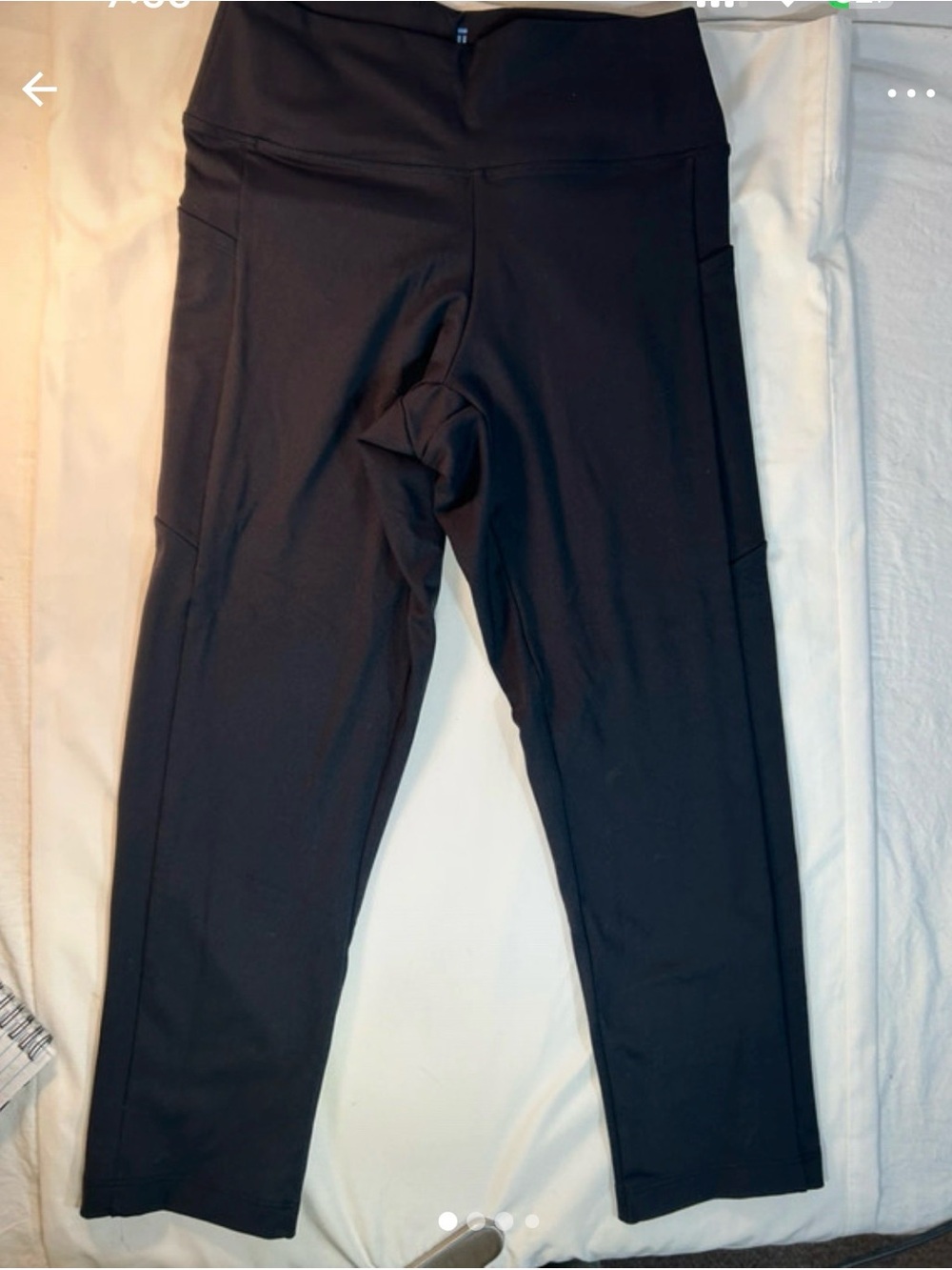 Tommy John Black Leggings with Side Pockets